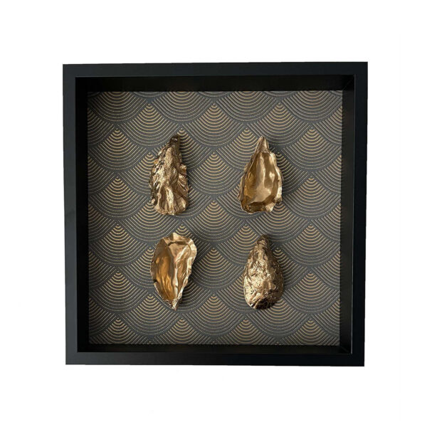 Oesterlijst ‘Golden Grey quartet’  37 x 37 cm zwart