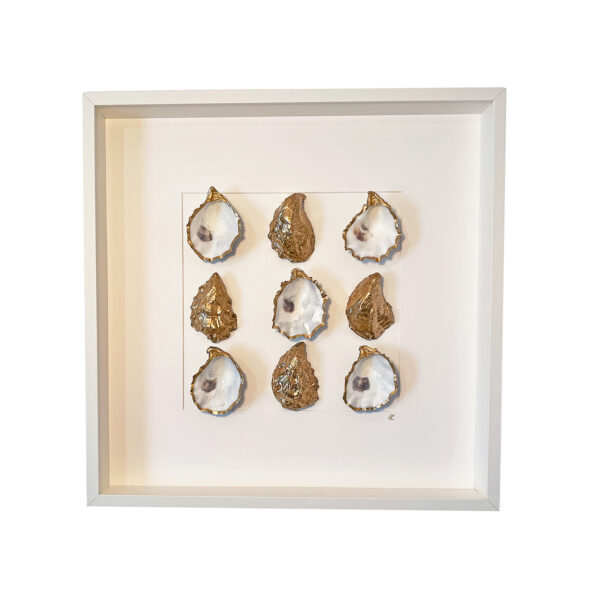 Luxury statement #3B oesters ingelijst 50x50 cm wit