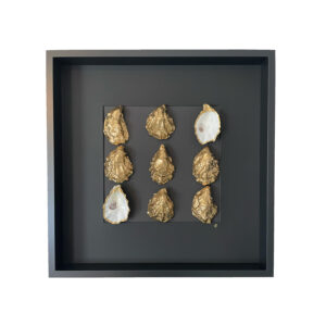 Luxury statement ‘Two of a kind’ #4B – ingelijste oesters 50 x 50 cm zwart